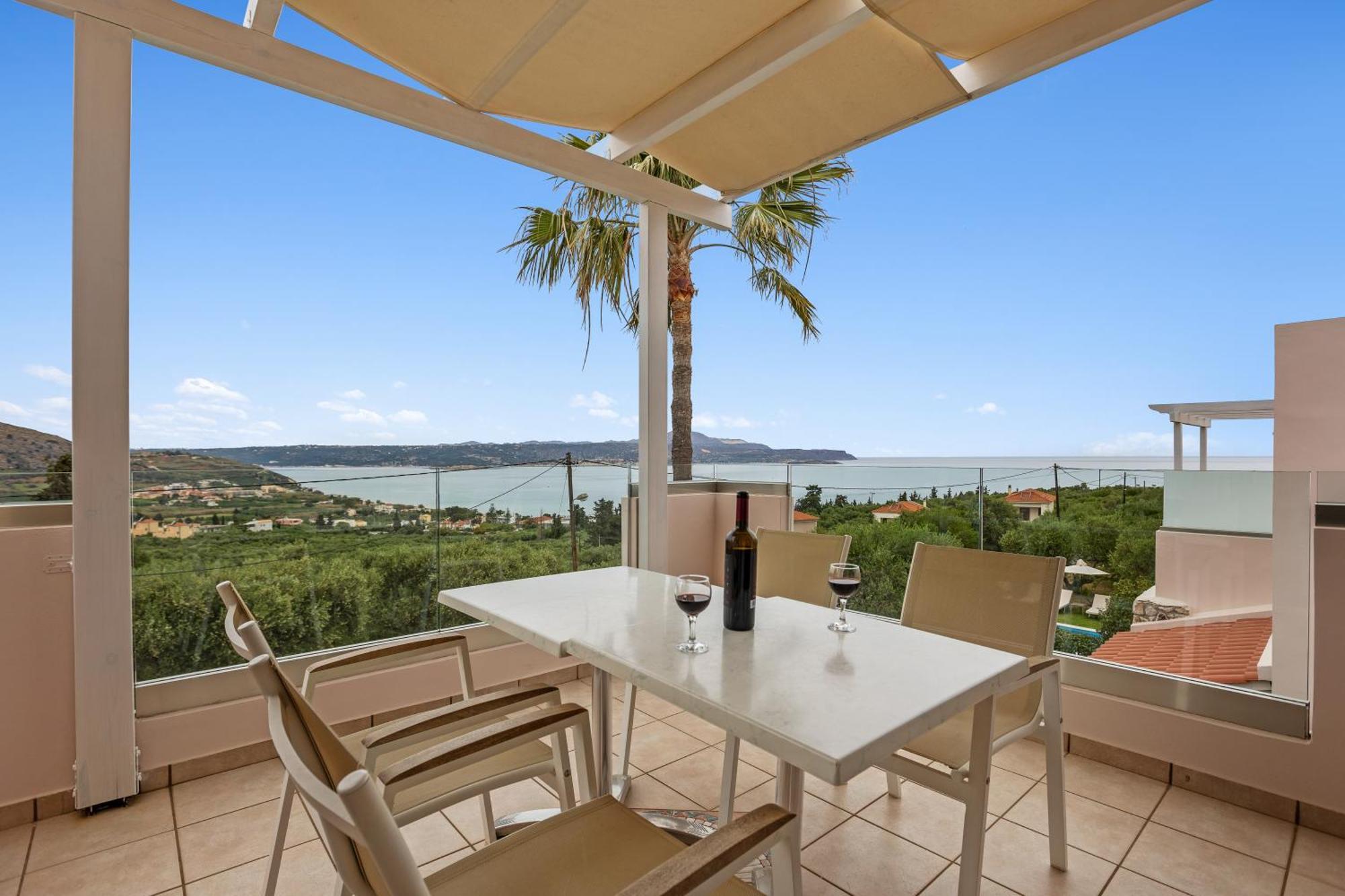 Sea View Villa Stelios With Private Pool Near The Beach Kalyves Ngoại thất bức ảnh