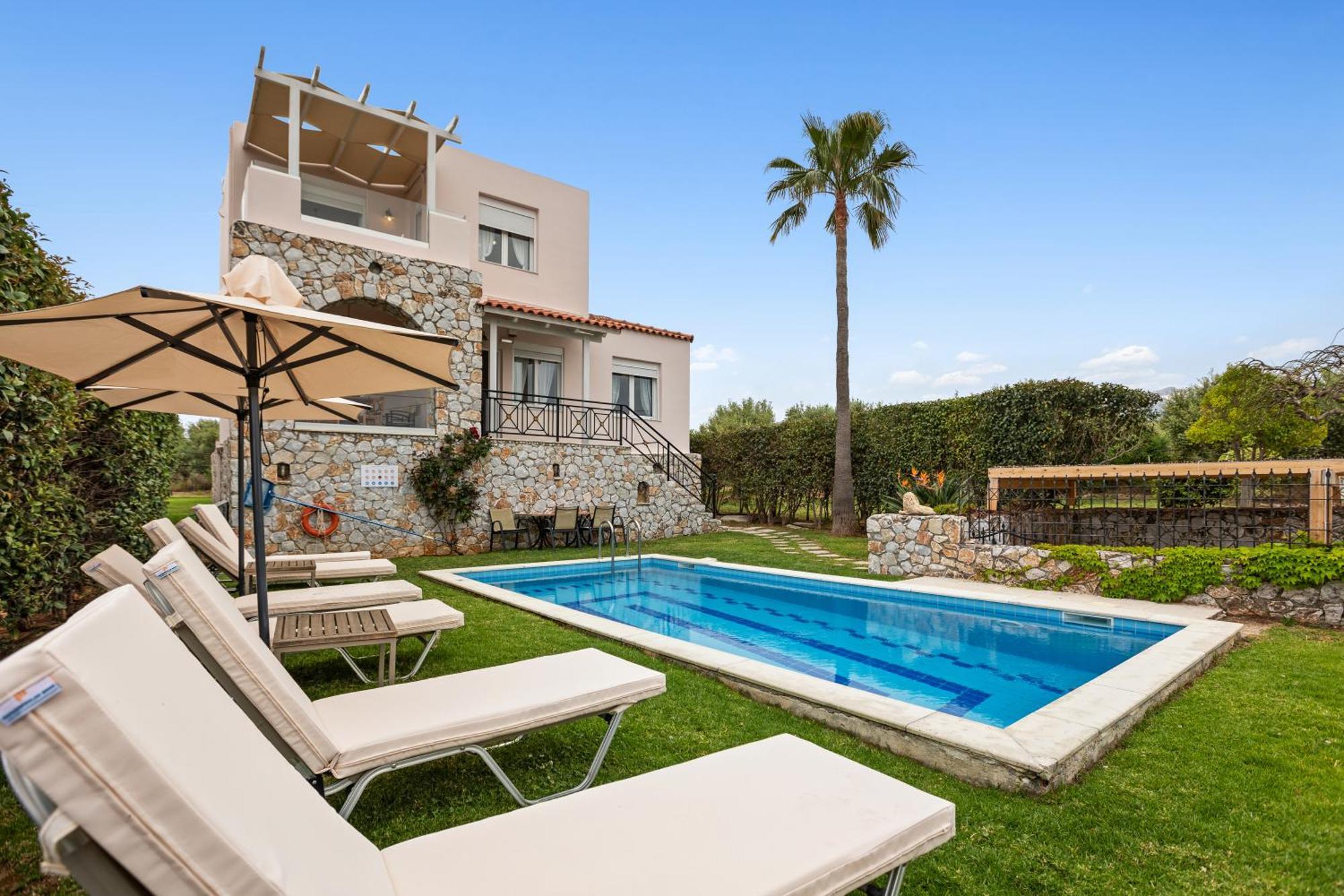 Sea View Villa Stelios With Private Pool Near The Beach Kalyves Ngoại thất bức ảnh